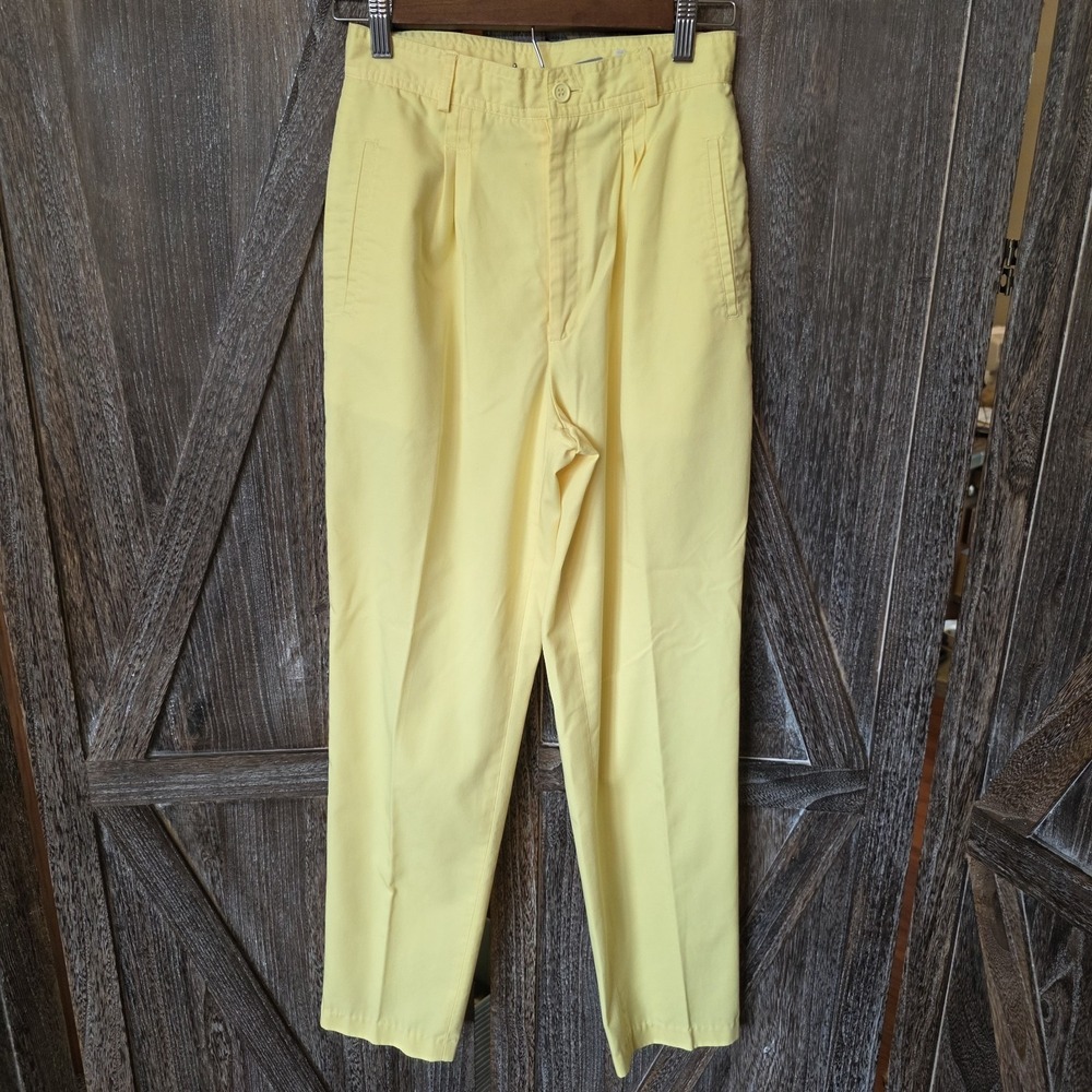 Honors Pants Women's Size 6 Yellow Pleated Chinos Tapered Leg Vintage 80s